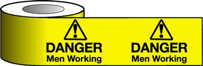 BW24B - Barrier Warning Tape - 75mm x 100m - Danger Men Working