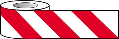BW50B - Barrier Warning Tape - 75mm x 100m - Red & White Chevron