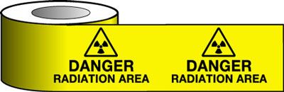 BW53B - Barrier Warning Tape - 75mm x 100m - Danger Radiation Area