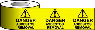 BW58B - Barrier Warning Tape - 75mm x 100m - Danger Asbestos Removal