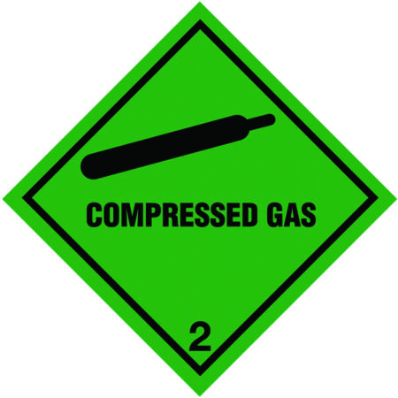 C08A/M - 100x100mm Compressed Gas Magnetic Hazard Warning Diamonds