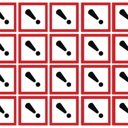GHSC100DA - 100x100mm Harmful/Irritant GHS Symbols 6 labels on a sheet