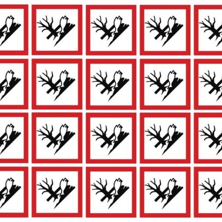 GHSC100EN - 100x100mm Dangerous for the Environment GHS Symbols 6 labels on a sheet