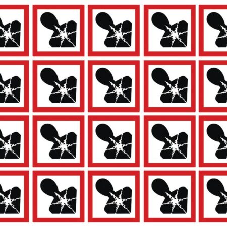 GHSC40MU - 40x40mm Health Hazard GHS Symbols 20 labels on a sheet