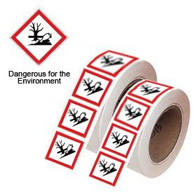 GHSR21EN - 21x21mm Dangerous for the Environment GHS Symbols on a roll