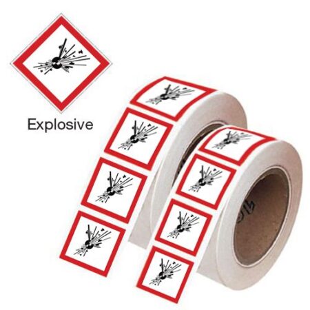 GHSR21EX - 21x21mm Explosive GHS Symbols on a roll